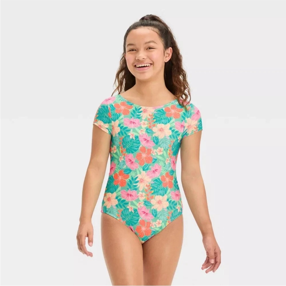 Art Class Girls short sleeve one piece bathing suit XL (14)